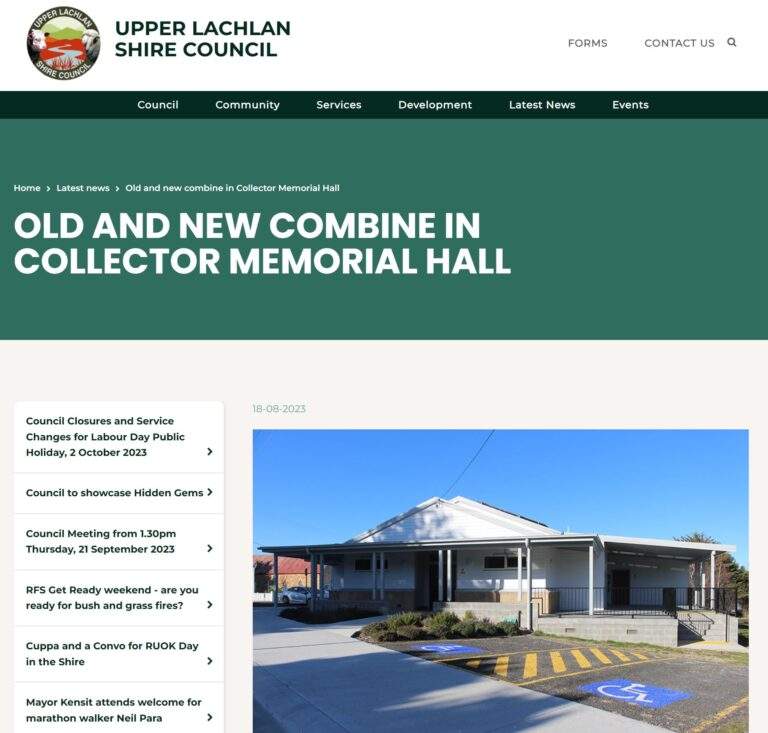 collector community hall venue hire article